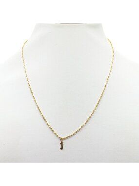 Gold Initial "J" Pendant Necklace With Delicate Chain - Vintage Jewelry
